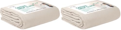 Canvas Drop Cloth for Painting 4x5 feet Pack of 2-8oz Painters Drop Cloths for by Unknown