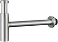 Brushed Nickel Bottle P Trap Brass Round 1 1/4 Inch Decorative P-Trap, Lavatory by SWHYGER