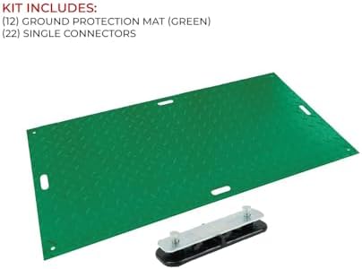 12 Pack 4' x 8' Green Ground Protection Mats w/Double Sided Diamond Plated - Image 4