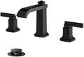 FORIOUS Bathroom Faucet 3 Hole Widespread Sink Faucets Matte Black by FORIOUS
