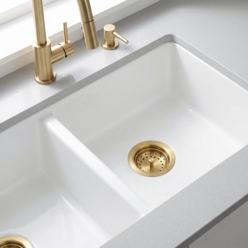 LQS Kitchen Sink Drain Assembly, Sink Drain Basket Strainer 304 Stainless Steel - Image 3