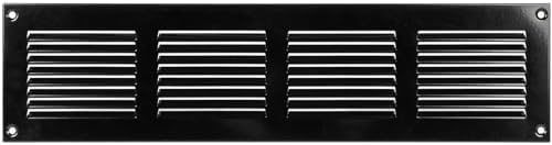 Repa Market Air Vent Cover 16x4 Inch Black Galvanized Steel Louvered Grill Cover by RepaMarket