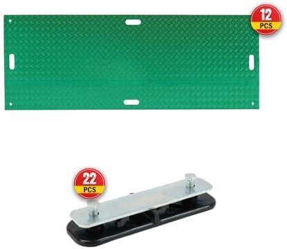 12 Pack 3' x 8' Green Ground Protection Mats w/Double Sided Diamond Plated - Image 3