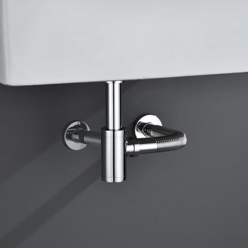 Bathroom Sink P-Trap Drain, Adjustable 1-1/4 Bottle P Trap Solid Brass Sink - Image 5