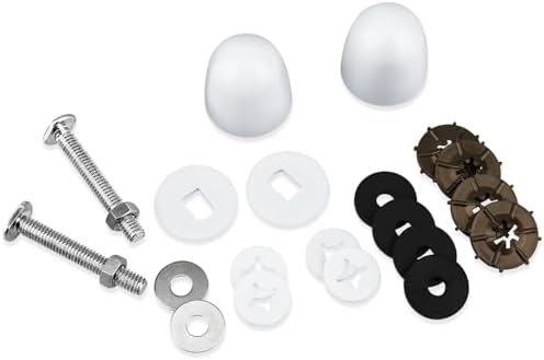 Toilet Floor Bolts and Caps Set, Universal Toilet Flange Repair Kit Stainless by Sliverdew