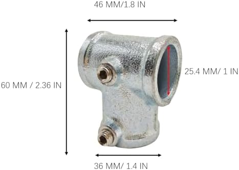 2 Pcs Galvanized Pipe Fittings Single Socket Tee Steel Pipe Pipe Clamps Fits 1 - Image 3