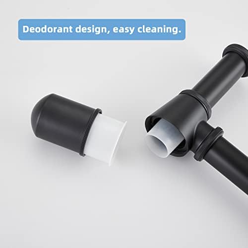 Bathroom Sink Stopper Bottle P Trap, Brass Core 1-1/4 inch Slip Inlet Drain - Image 4