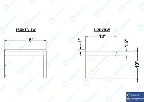 AmGood 12" X 16" Stainless Steel Wall Shelf | Metal Shelving | Garage, Utility - Image 5
