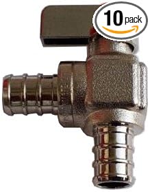 10 Pack XFITTING 1/2" Pex Mini Angle Ball Valve, Full Port, 1/4 Turn by XFITTING