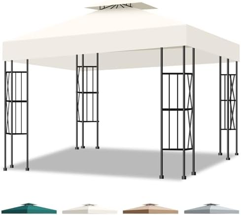 10x10 Canopy Replacement Top Cover Canopy Top Replacement Double Layer Vented by Qdreclod
