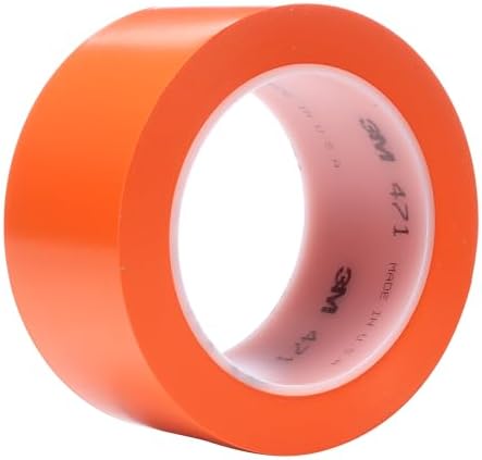 3M Vinyl Tape 471, 1 in x 36 yd, 5.2 mil, 36 rolls per case by 3MIndustrial