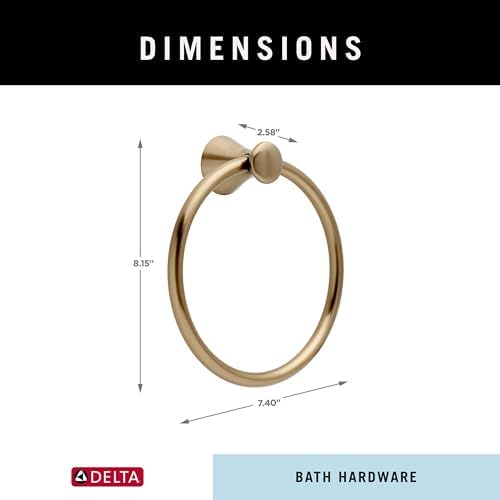 Delta Hand Towel Holder | Champagne Bronze Ring - Image 6