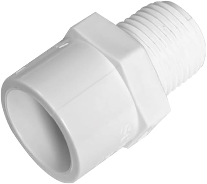 White 2-Way SCH40 PVC Male Adapter Pipe Fittings, 1/2IN pipe fittings - Image 7