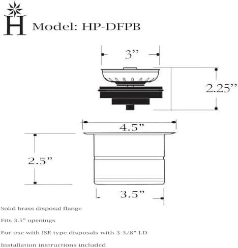 Garbage Disposal Flange – Solid Brass Sink Flange Kit - Image 2
