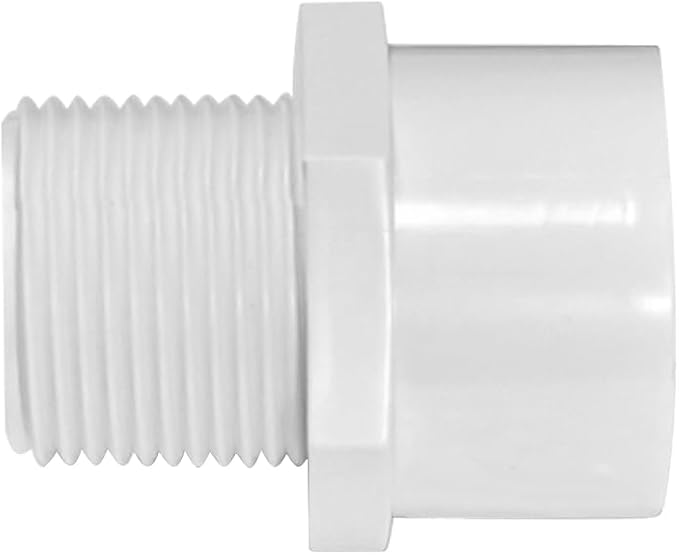 White 2-Way SCH40 PVC Male Adapter Pipe Fittings, 1/2IN pipe fittings - Image 4