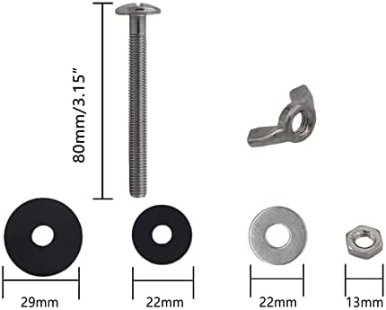 Universal Toilet Tank To Bowl Gasket, 2 Kind Gasket and 2 Sets 5/16*3.15 inch - Image 5