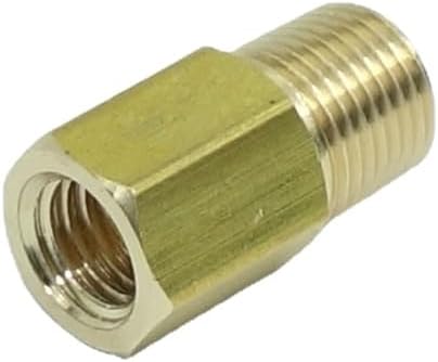 2 Pcs 1/8" NPT Pipe Male x M8 x1.25 Female Metric Gauge Adapter Brass - Image 3