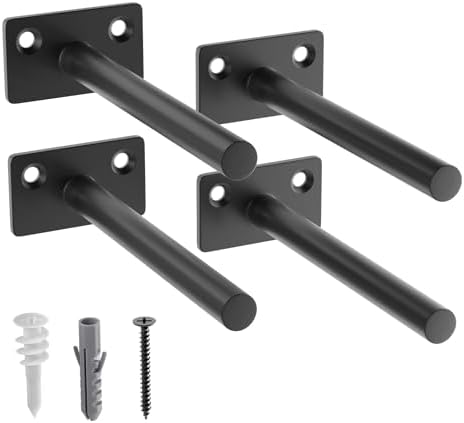 LEOPO 4-Pack 5 inch Floating Shelf Brackets, Hidden Shelf Bracket by FinestHomeDecor