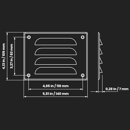 Repa Market 5.5" x 4" Inch Aluminum Air Vent Cover - Image 2