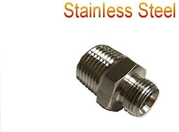 Fitting Adapter 1/4” Male NPT to M12 x 1.25 M12X1.25 Male Metric Coupling - Image 2