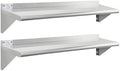 Hally Stainless Steel Shelf 2 Pack Wall Mounted Metal Shelves 10"x48" NSF by HallySinksTablesH