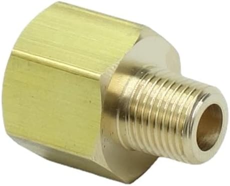 1 Piece Brass Pipe Fitting 1/8 NPT Male to M14 x 1.5 Female Metric Adapter - Image 2