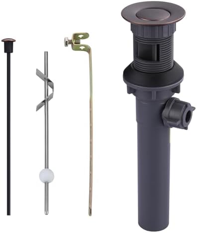 Bathroom Sink Drain with Lift Rod, Oil Rubbed Bronze Sink Drain with Overflow by ARCORA