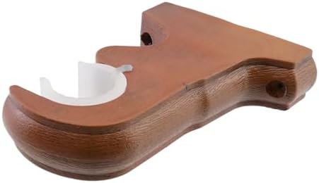 6 Pcs Brown Wood Curtain Rod Brackets Hangers Wooden Rod Holders - Image 6
