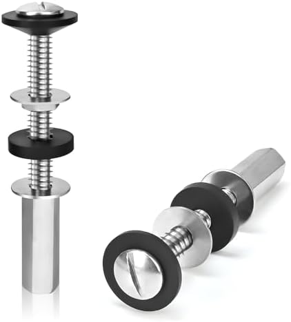 2PCS Universal Toilet Tank to Bowl Bolts Kit, Stainless Steel Screws by QILIYINI