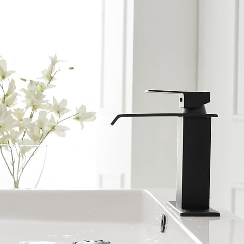 Waterfall Bathroom Faucet, Matte Black, Stainless Steel - Image 5