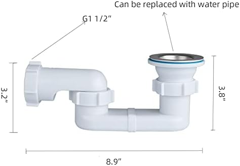 Bath Shower Drain Low Profile p Trap 1 1/2" Bath Flat Trap Kit - Image 2