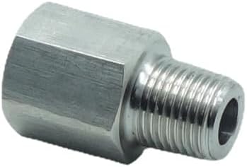 2 Pcs 1/8" NPT Pipe Male x M10 x 1 Female Metric Gauge Sensor Adapter Stainless - Image 2