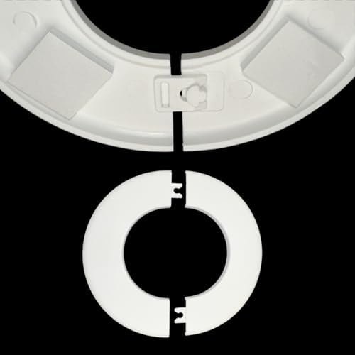 3Pcs Wall Split Flange, ABS Round White - Image 3