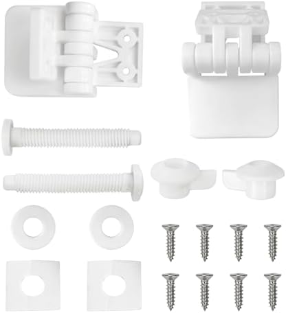 Toilet Seat Hinges Replacement Parts – White Plastic Hinge Set - Image 2