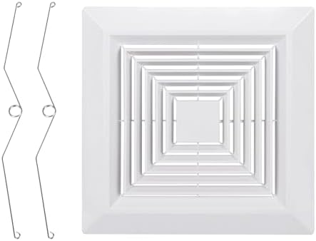 12x12 In White Bathroom Exhaust Fan Cover, Square Vent Grille - Image 3