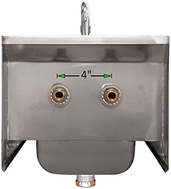 AmGood Stainless Steel Wall Mount Hand Sink | NSF | Commercial Hand Washing - Image 4