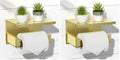 HITSLAM Gold Toilet Paper Holder, Stick on Brushed Brass Toilet Paper Holder by HITSLAM