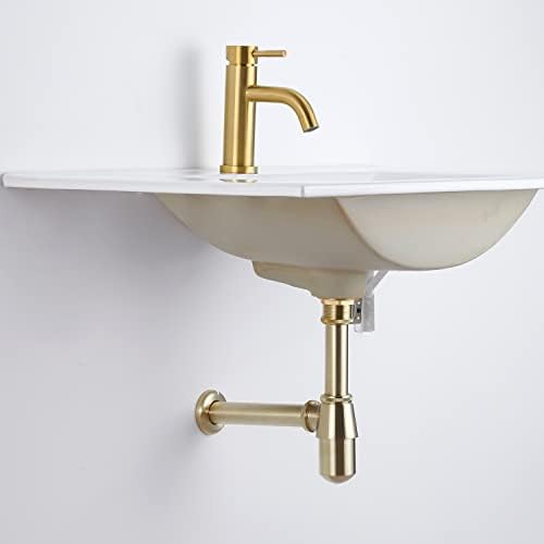 Bathroom Sink Stopper Bottle P Trap, Brass Core 1-1/4 inch Slip Inlet Drain - Image 2