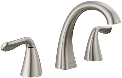 Delta Arvo Brushed Nickel Faucet 3 Hole, 8 Inch Widespread Bathroom Sink Faucet by Unknown