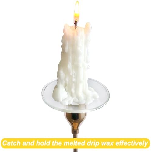 4 Pieces Bent Glass Candle Bobeches - Image 2
