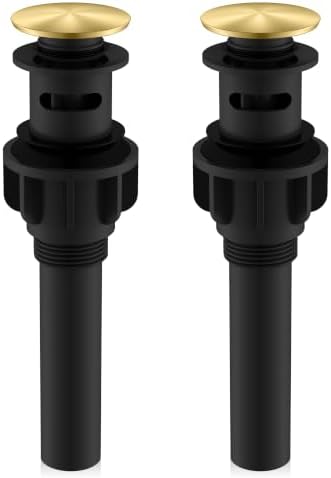 KENES 2 Pack Brushed Gold Pop Up Bathroom Sink Drain Assembly by KENESBathroomKitchen