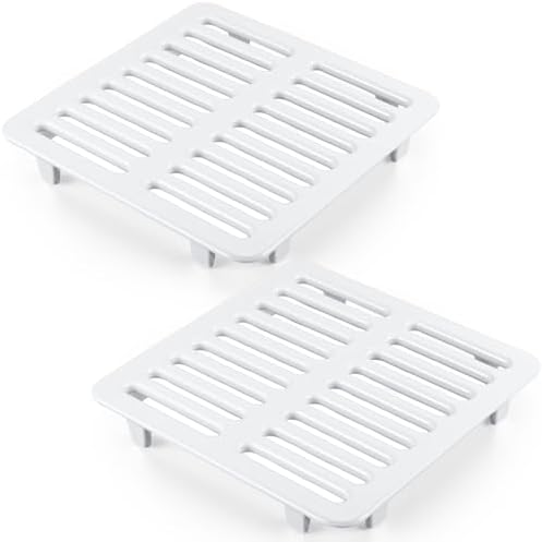 2 Pcs Cast Iron Porcelain Grate Floor Drain Cover 9-1/4" W x 9-1/4" L x 1-1/4h by Unknown