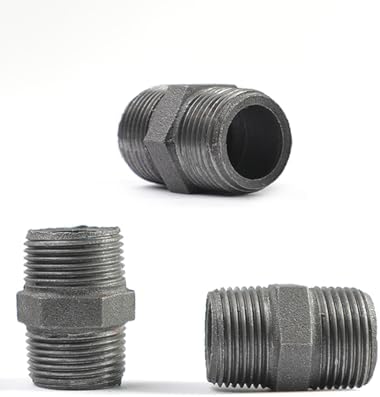 Black hexagonal threaded pipe fittings, 1/2" threaded pipe fittings, - Image 3