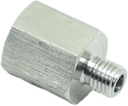 2 Pcs 1/4" NPT Pipe Female To M8 x 1 Male Metric Gauge Adapter Stainless 304 - Image 2
