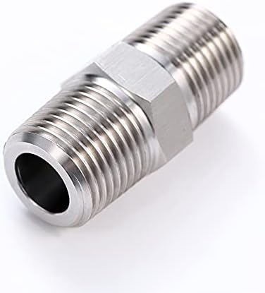 1/8" Male to 1/8" Male NPT Hex Nipple 304 Stainless Steel Threaded Pipe Fittings - Image 4