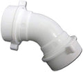 LASCO 03-4267 White Plastic Tubular 1-1/2-Inch Slip Joint 45-Degree Elbow by LASCO