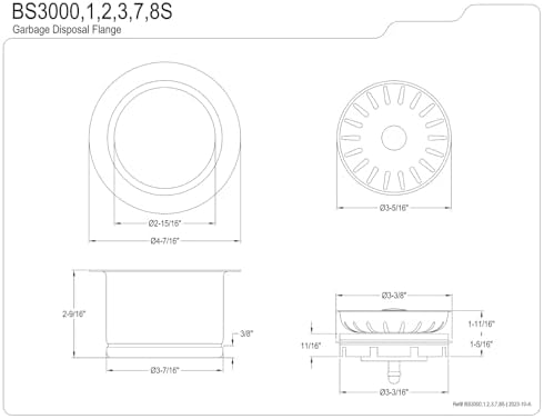 Kingston BS3002S Garbage Disposal Flange, Polished Brass - Image 2