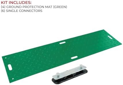 4 Pack 2' x 8' Green Ground Protection Mats w/Double Sided Diamond Plated Tread - Image 4