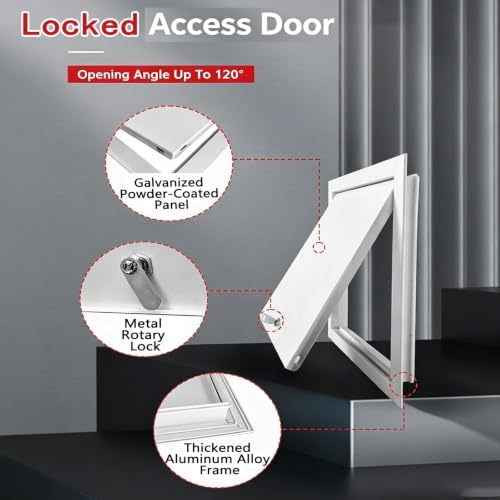 Gray Aluminum Access Door 8x16in Concealed Inspection Panel - Image 3