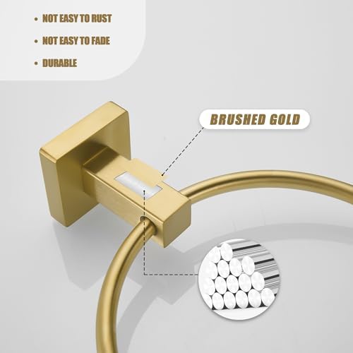 Leyden Gold Toilet Paper Holder Hand Towel Holder, Brushed Brass Toilet Roll - Image 6